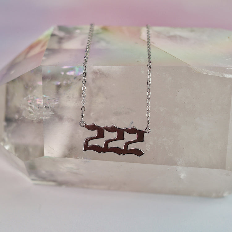 Gold & Silver Angel Number Pendant Necklace for Spiritual Protection & Manifestation