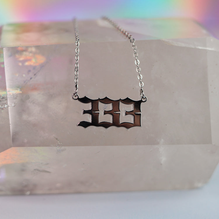 Gold & Silver Angel Number Pendant Necklace for Spiritual Protection & Manifestation