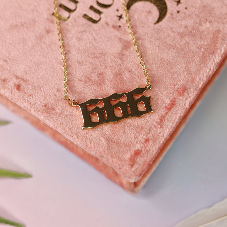 Gold & Silver Angel Number Pendant Necklace for Spiritual Protection & Manifestation