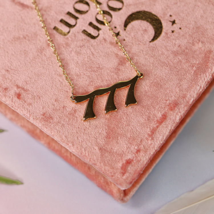 Gold & Silver Angel Number Pendant Necklace for Spiritual Protection & Manifestation