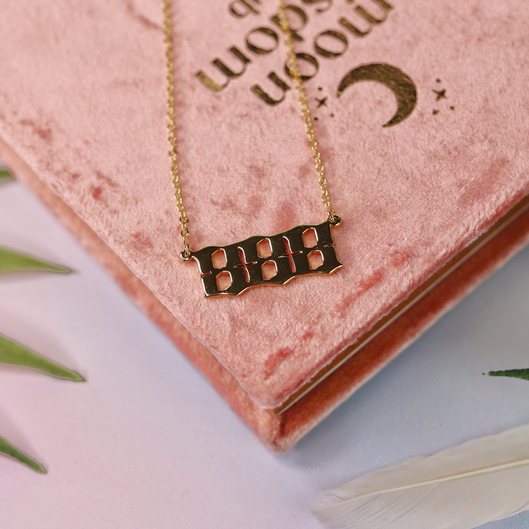 Gold & Silver Angel Number Pendant Necklace for Spiritual Protection & Manifestation