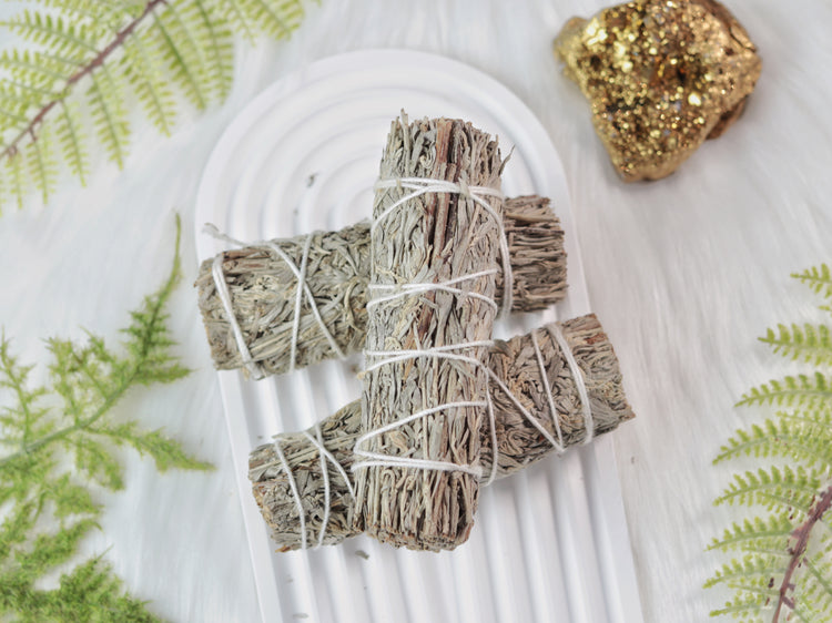 Sage Smudge Stick Bundle for Ceremony, Energy Cleansing, House Blessing & Empath Protection - Dragons Blood, Cinnamon, White Sage, Shasta Sage