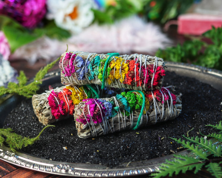 Sage Smudge Stick Bundle for Ceremony, Energy Cleansing, House Blessing & Empath Protection - Dragons Blood, Cinnamon, White Sage, Shasta Sage