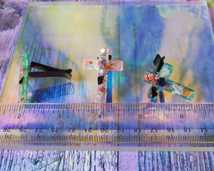 Crystal Cross Orgonite Car Vent Clip for Travel Anxiety & Protection