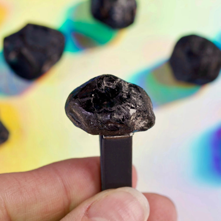 Evil Eye Crystal Car Vent Clip Trio – Glass Evil Eye, Apache Tear Obsidian & Clear Quartz Heart