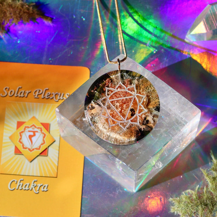 Handmade Orgonite Crystal Necklace – Quartz & Citrine Solar Plexus Chakra Pendant