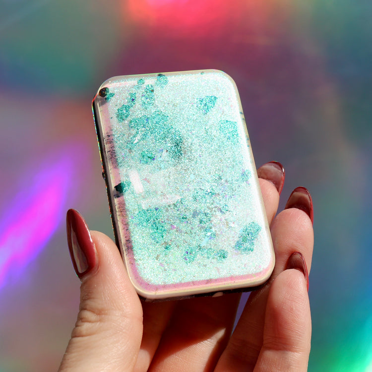 Color Shift Orgonite® EMF Blocker: Shungite Cell Phone Accessory