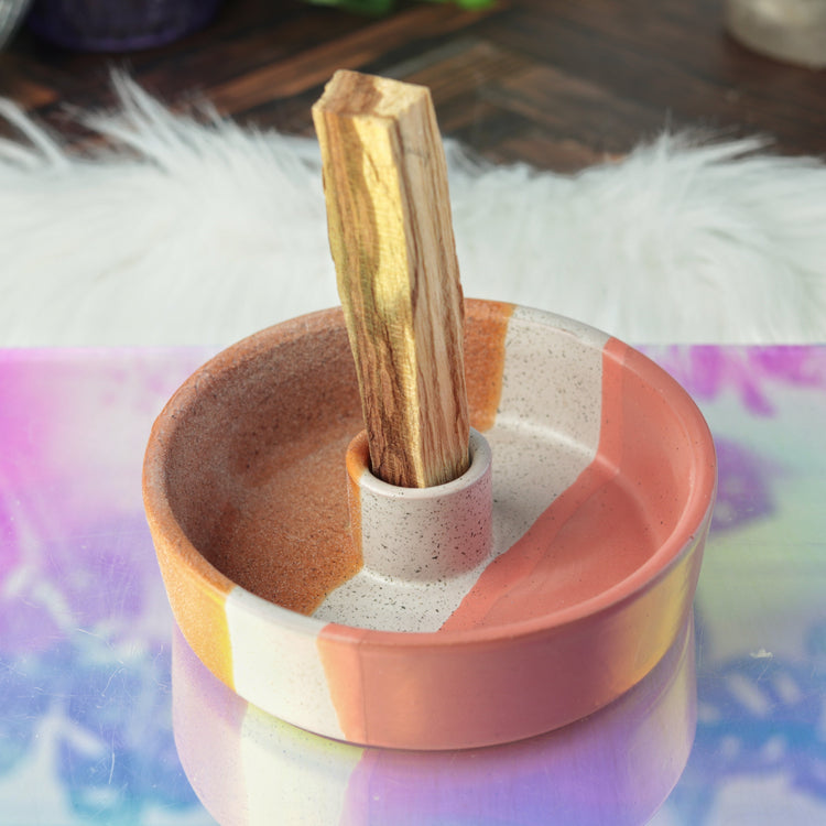 Ceramic Palo Santo Burner Holder - Altar Supplies for Energy Cleansing and House Blessing