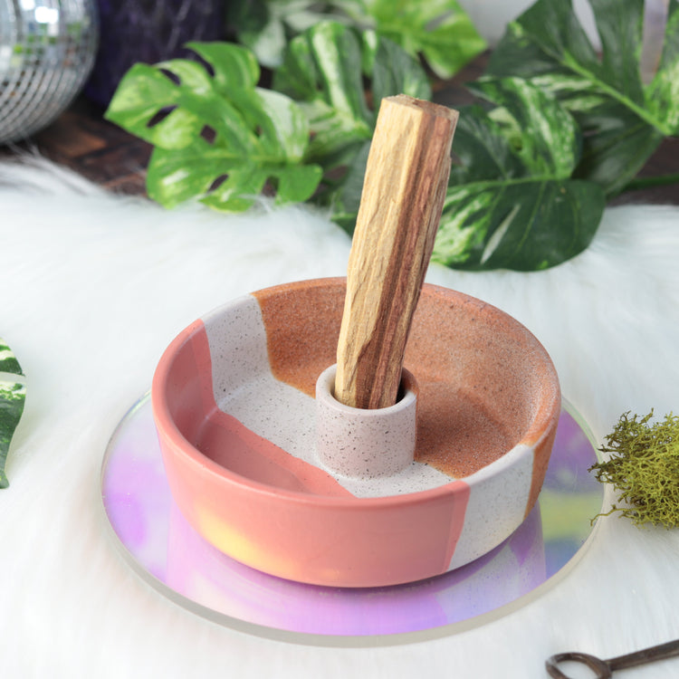Ceramic Palo Santo Burner Holder - Altar Supplies for Energy Cleansing and House Blessing