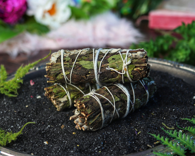 Sage Smudge Stick Bundle for Ceremony, Energy Cleansing, House Blessing & Empath Protection - Dragons Blood, Cinnamon, White Sage, Shasta Sage