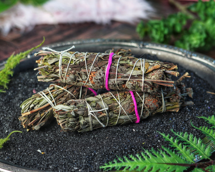 Sage Smudge Stick Bundle for Ceremony, Energy Cleansing, House Blessing & Empath Protection - Dragons Blood, Cinnamon, White Sage, Shasta Sage