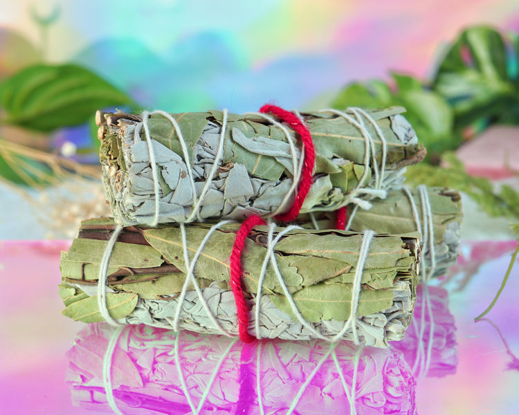 Sage Smudge Stick Bundle for Ceremony, Energy Cleansing, House Blessing & Empath Protection - Dragons Blood, Cinnamon, White Sage, Shasta Sage