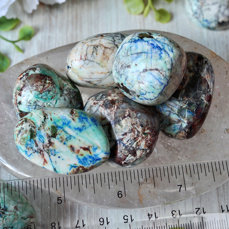 Azurite Malachite Tumbled Crystal Pebble Pocket Stone