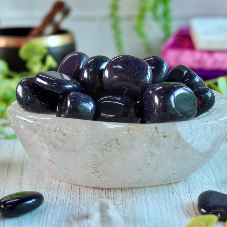 Blue Goldstone Tumble Pocket Crystal