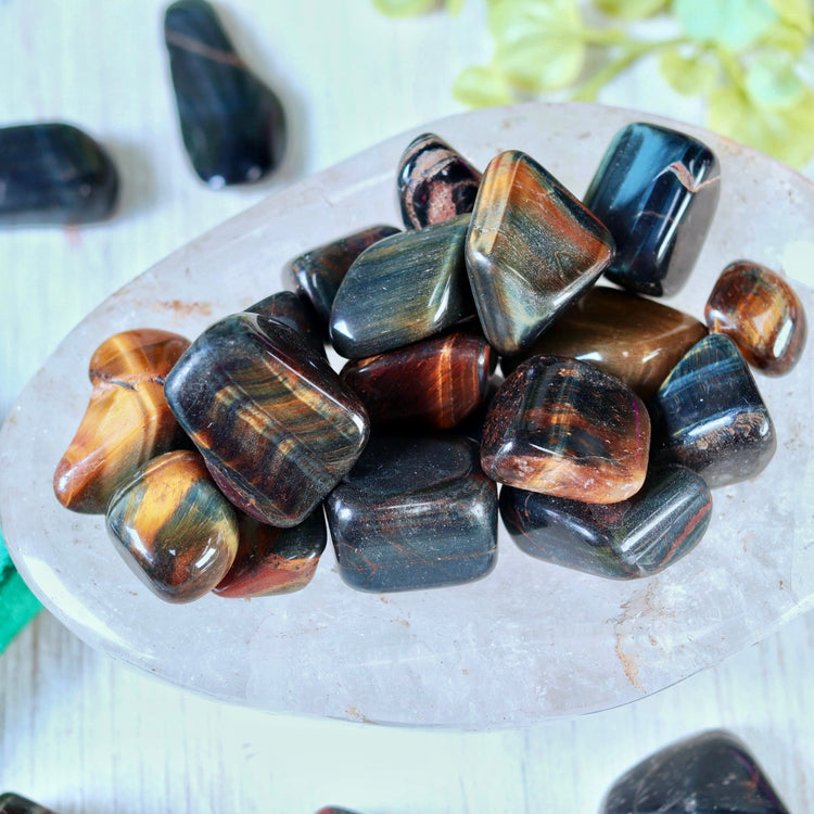 Blue Tigers Eye / Hawks Eye Tumbled Pocket Crystal