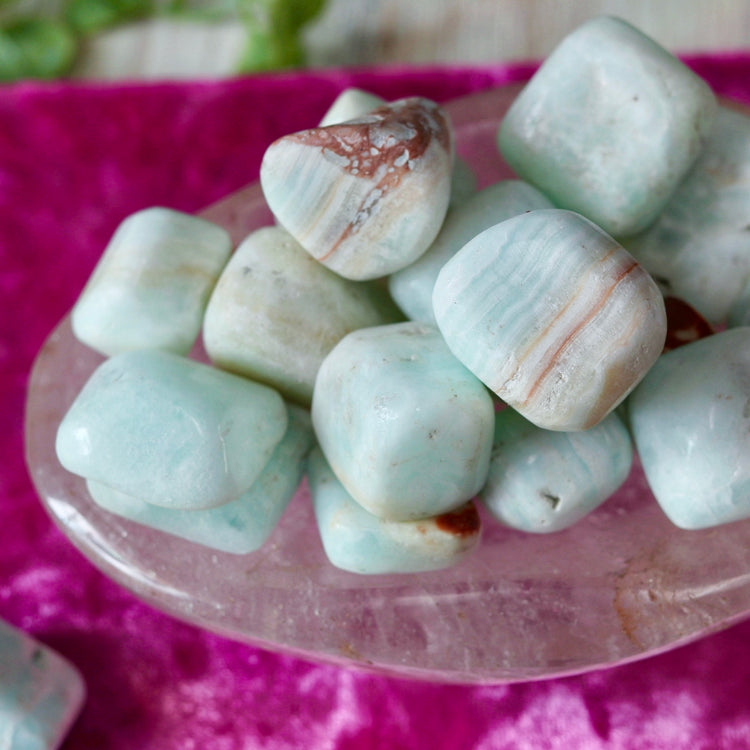 Caribbean Calcite Tumbled Crystal Pocket Stone