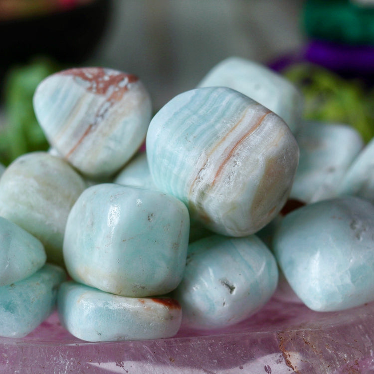 Caribbean Calcite Tumbled Crystal Pocket Stone