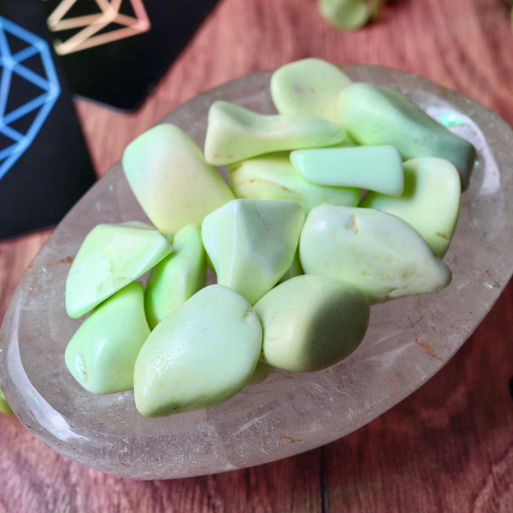 Citron Chrysoprase Tumbled Pocket Crystal