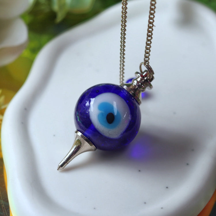 Round Evil Eye Glass Pendulum for Divination