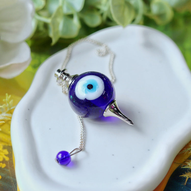 Round Evil Eye Glass Pendulum for Divination