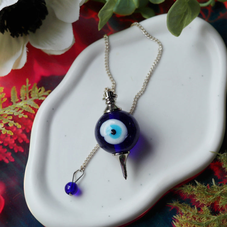 Round Evil Eye Glass Pendulum for Divination