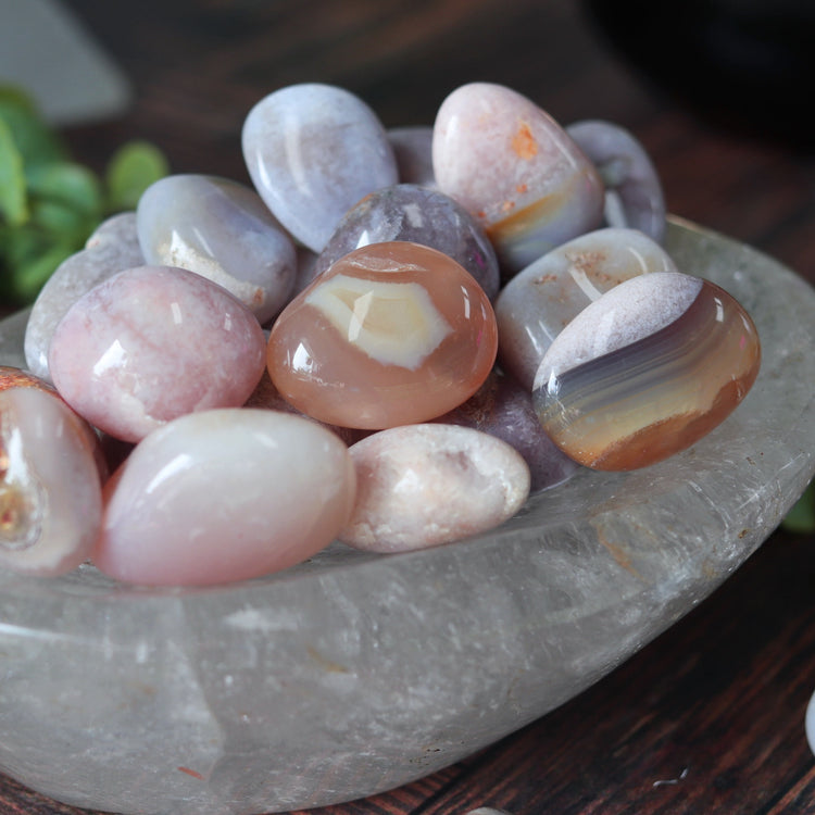 Flower Agate Tumbled Pocket Crystals – Soothing Stones for Emotional Growth and Inner Peace