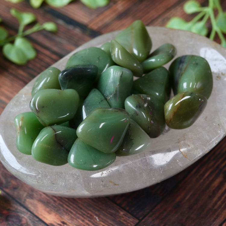 Green Chalcedony Tumbled Pocket Crystal
