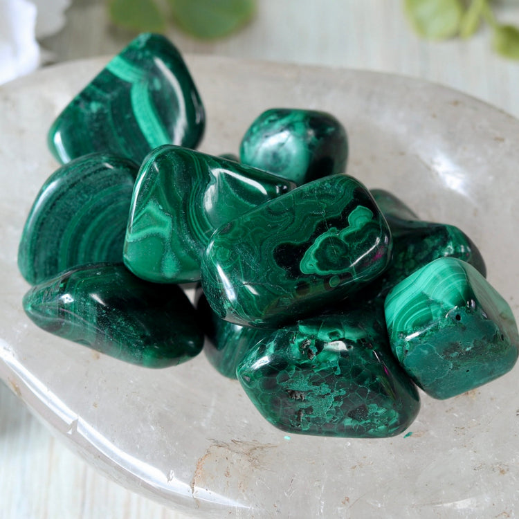 Malachite Tumbled Crystal Pocket Stone