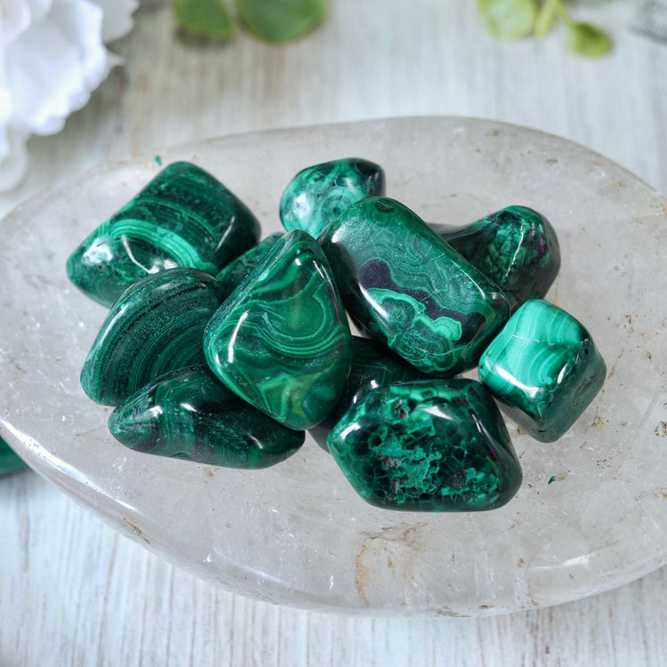 Malachite Tumbled Crystal Pocket Stone