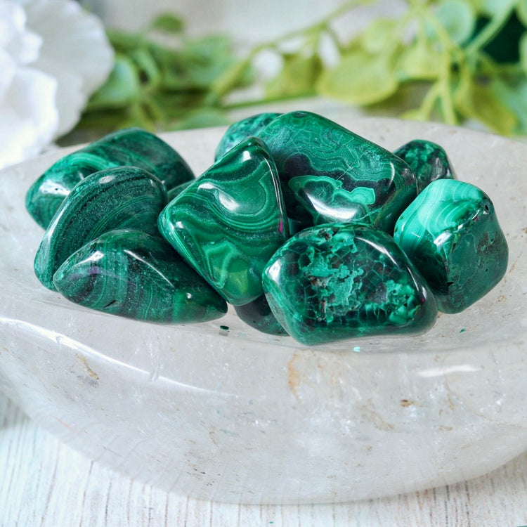 Malachite Tumbled Crystal Pocket Stone