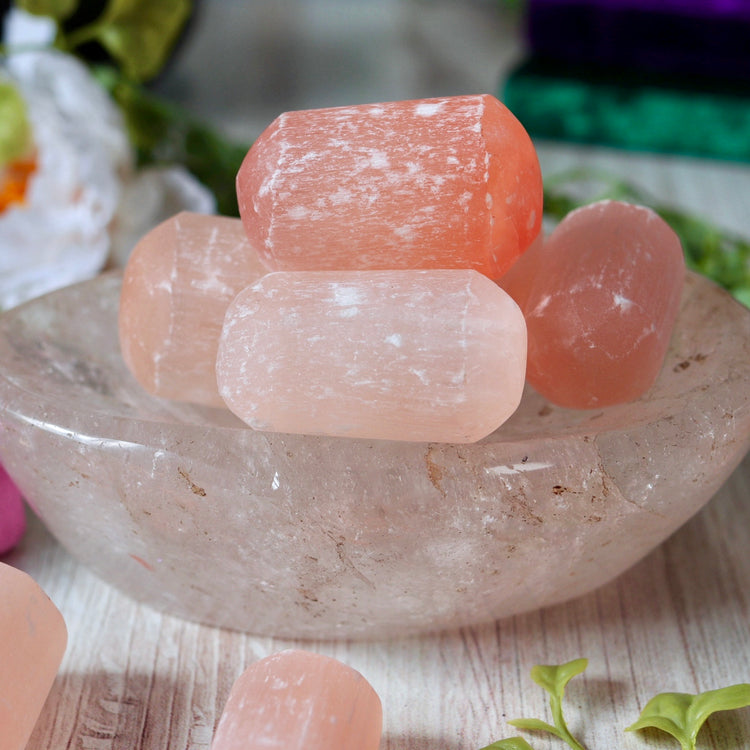 Orange Selenite Polished Tumbled Crystal Pocket Stone