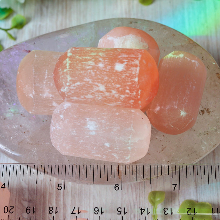 Orange Selenite Polished Tumbled Crystal Pocket Stone