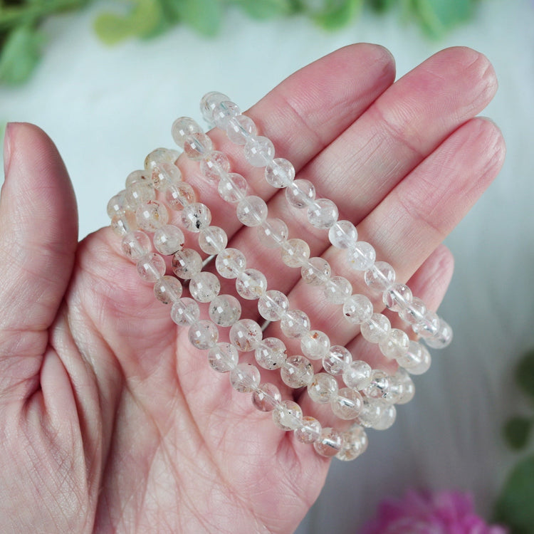 Rare Petroleum Quartz Crystal Bracelet for Chakra Alignment, Intuition, Spiritual Awakening Gift - Meditation Jewelry