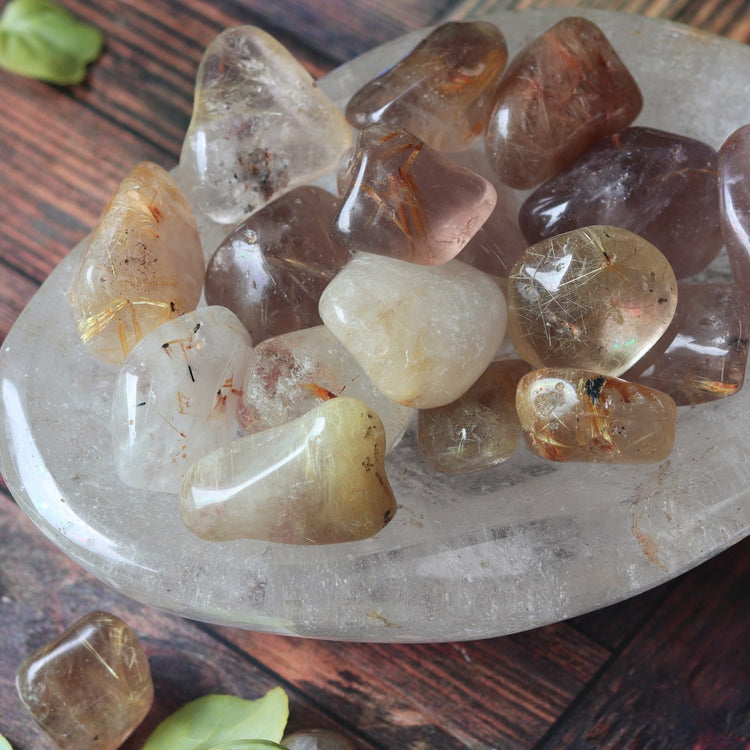 Rutilated Quartz Tumbled Pocket Crystal