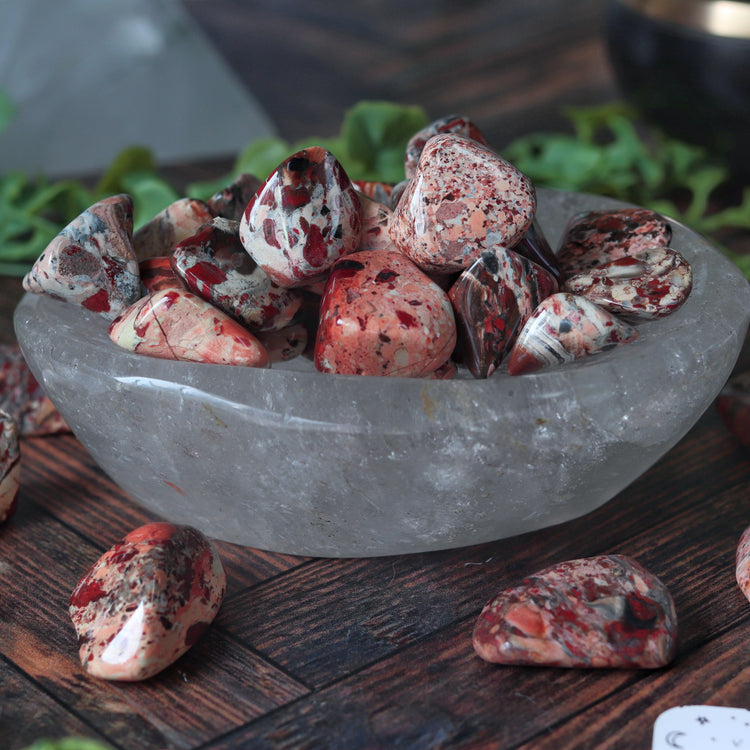 White Brecciated Jasper Polished Tumbled Pocket Stone