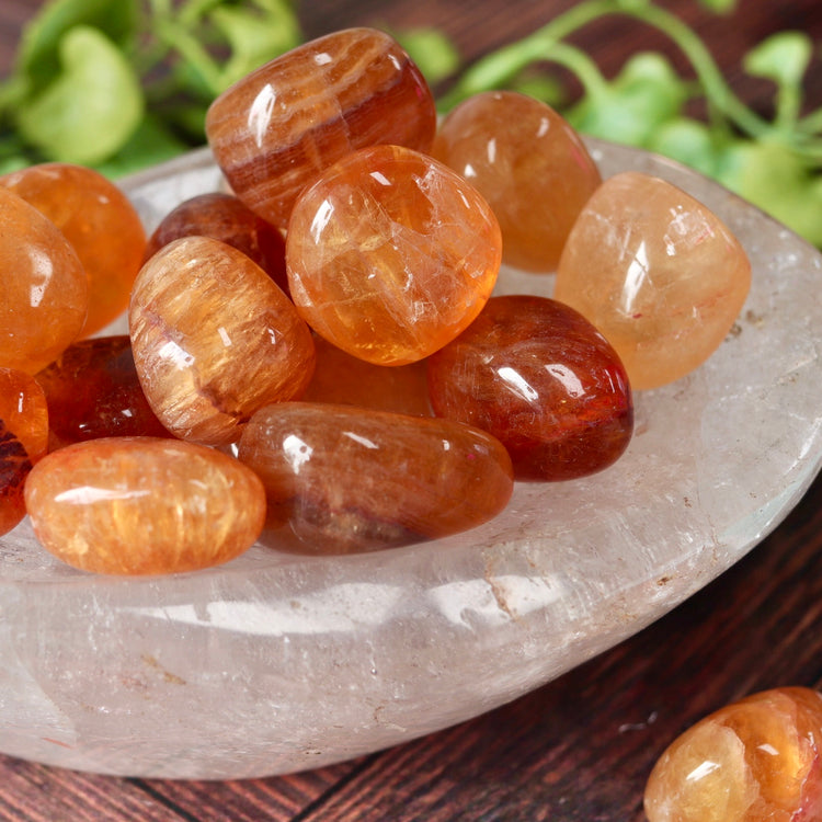 Yellow Fluorite Tumbled Polished Pocket Crystal