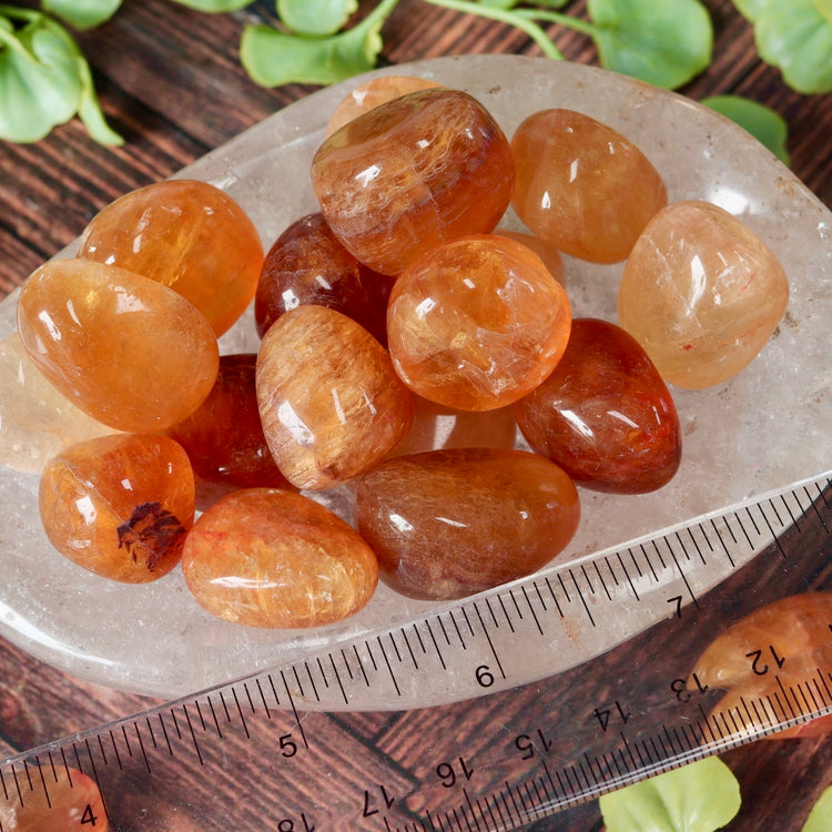 Yellow Fluorite Tumbled Polished Pocket Crystal