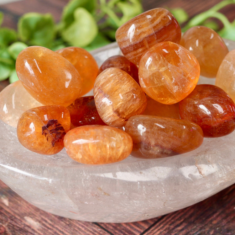 Yellow Fluorite Tumbled Polished Pocket Crystal