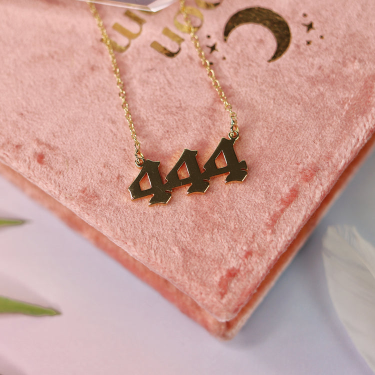 Gold & Silver Angel Number Pendant Necklace for Spiritual Protection & Manifestation