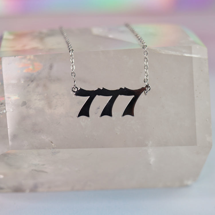 Gold & Silver Angel Number Pendant Necklace for Spiritual Protection & Manifestation