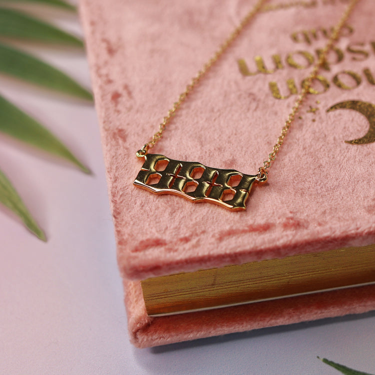 Gold & Silver Angel Number Pendant Necklace for Spiritual Protection & Manifestation