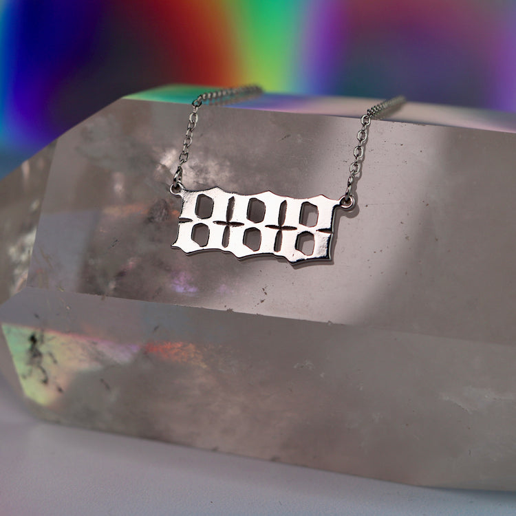 Gold & Silver Angel Number Pendant Necklace for Spiritual Protection & Manifestation