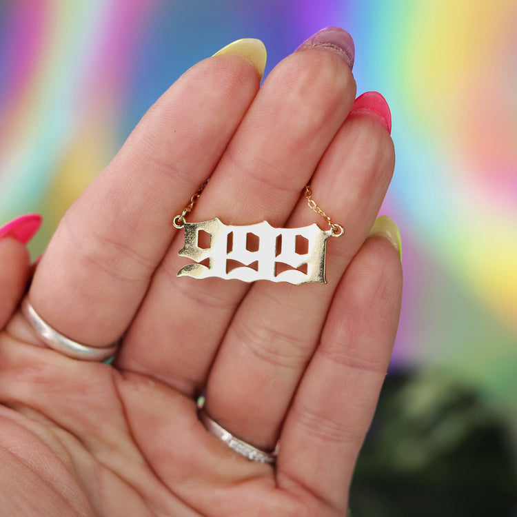 Gold & Silver Angel Number Pendant Necklace for Spiritual Protection & Manifestation