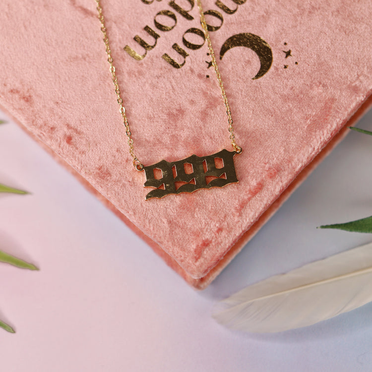 Gold & Silver Angel Number Pendant Necklace for Spiritual Protection & Manifestation