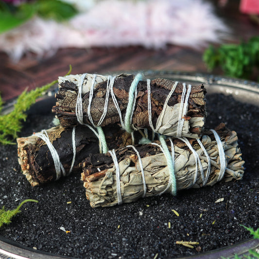 Sage Smudge Stick Bundle for Ceremony, Energy Cleansing, House Blessing & Empath Protection - Dragons Blood, Cinnamon, White Sage, Shasta Sage