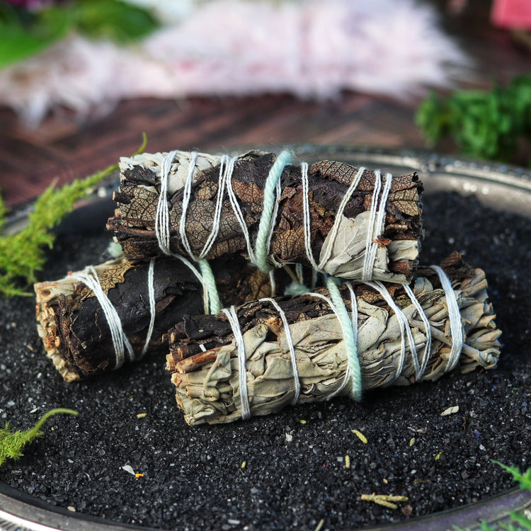 Sage Smudge Stick Bundle for Ceremony, Energy Cleansing, House Blessing & Empath Protection - Dragons Blood, Cinnamon, White Sage, Shasta Sage