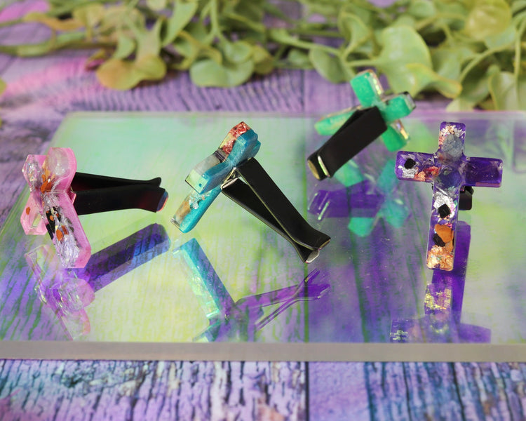 Crystal Cross Orgonite Car Vent Clip for Travel Anxiety & Protection