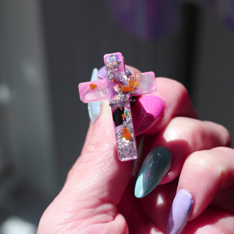 Crystal Cross Orgonite Car Vent Clip for Travel Anxiety & Protection