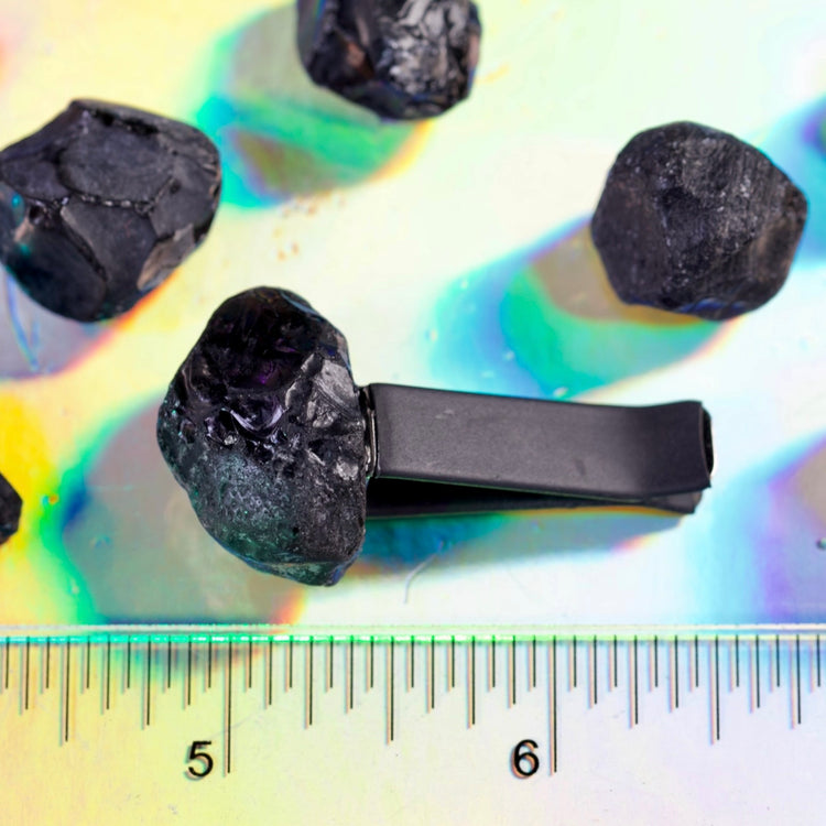 Evil Eye Crystal Car Vent Clip Trio – Glass Evil Eye, Apache Tear Obsidian & Clear Quartz Heart