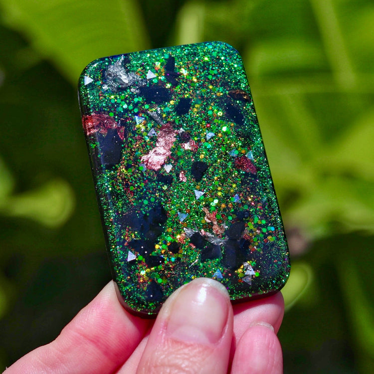 Orgonite EMF Blocker: Shungite, Selenite & Tourmaline Cell Phone Accessory
